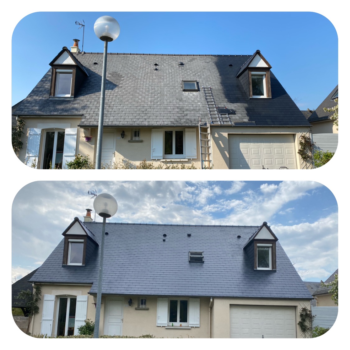 Réalisation Artisan Promasset : démoussage de toiture en tuiles